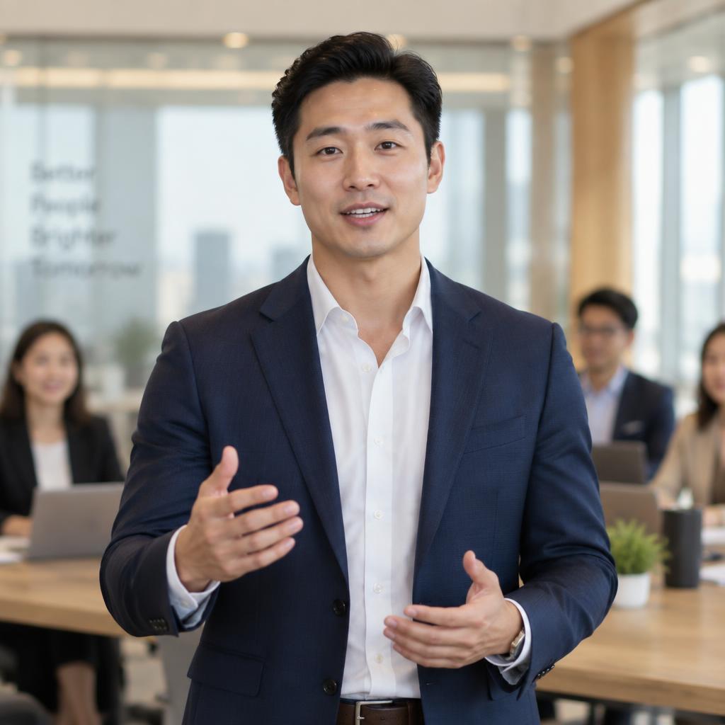 Finance, risk and compliance professional presenting